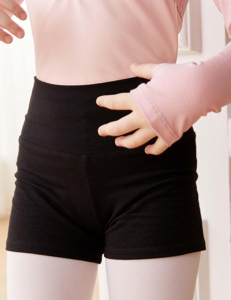 Daydance Cotton Black Dance Shorts for Ballet, Dance, Gymnastics (Toddler/Little/Big Girls/Kids) - Image 2